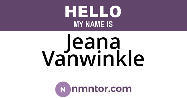 Jeana Vanwinkle