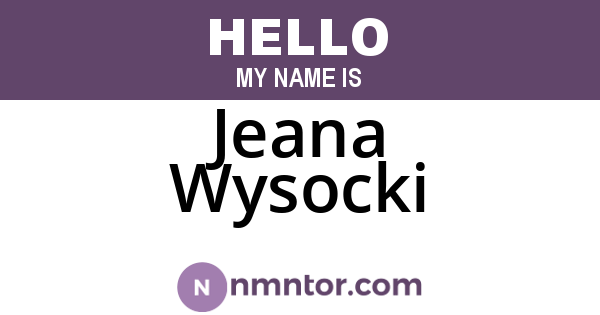 Jeana Wysocki
