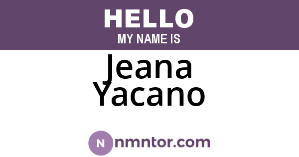 Jeana Yacano