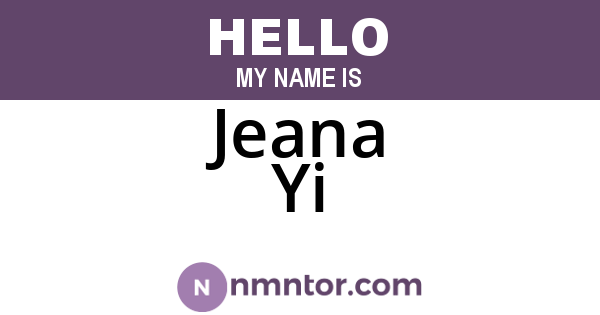 Jeana Yi