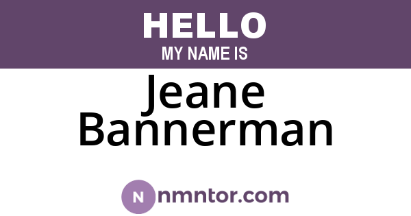 Jeane Bannerman