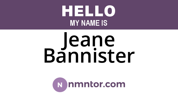 Jeane Bannister