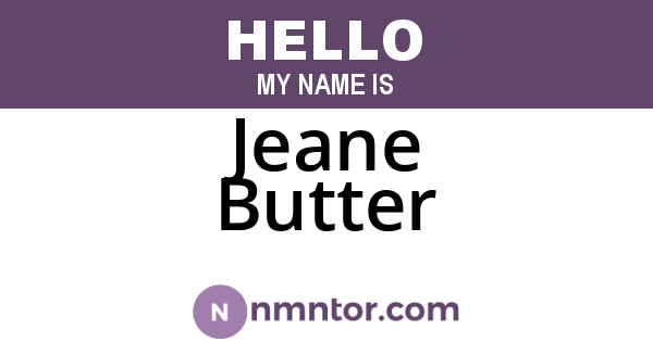 Jeane Butter