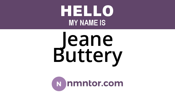 Jeane Buttery