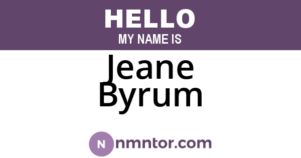 Jeane Byrum
