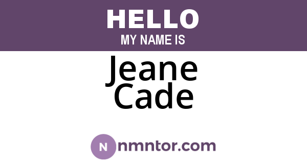 Jeane Cade