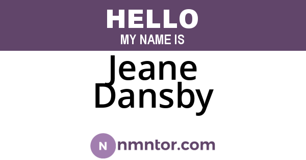 Jeane Dansby