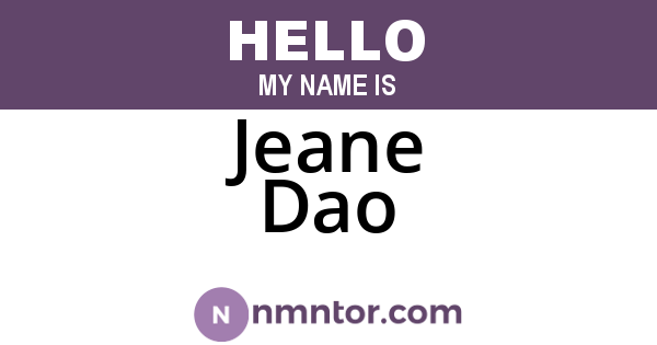 Jeane Dao