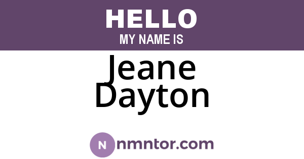 Jeane Dayton