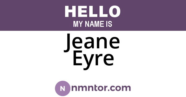 Jeane Eyre