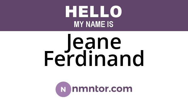 Jeane Ferdinand