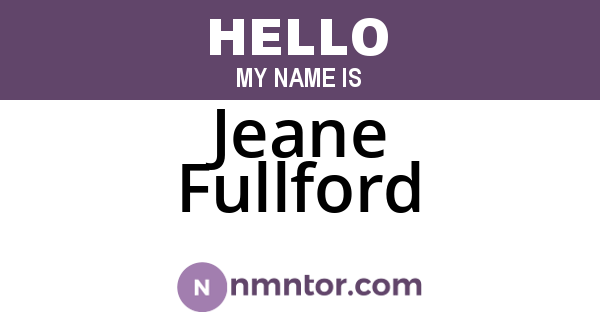 Jeane Fullford