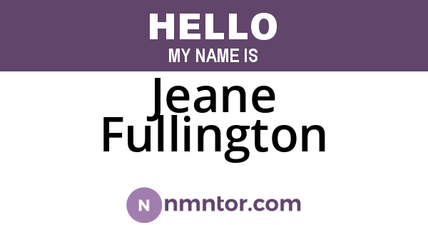 Jeane Fullington