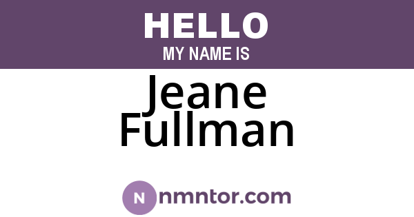Jeane Fullman