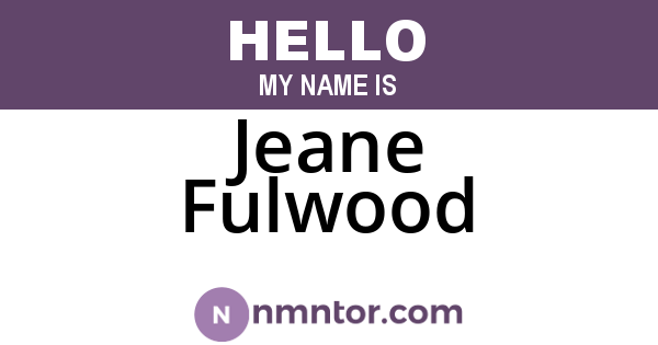 Jeane Fulwood