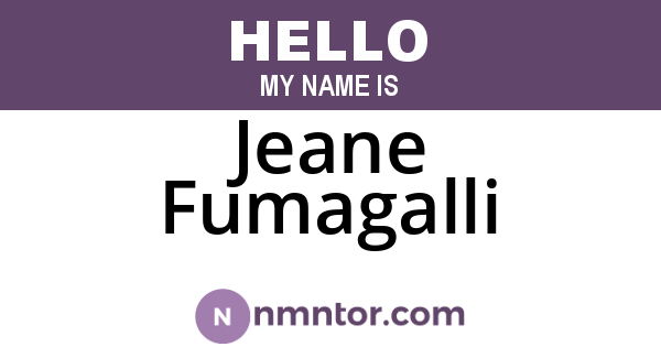 Jeane Fumagalli