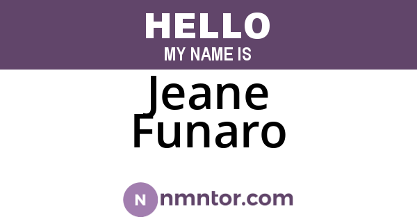 Jeane Funaro