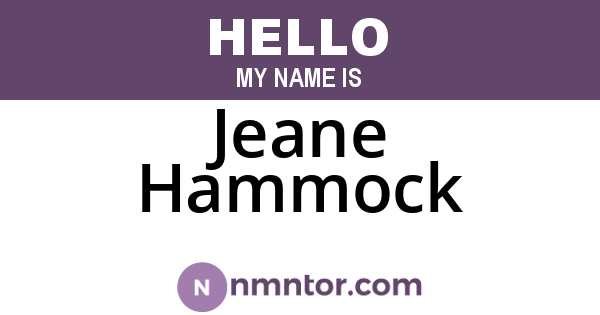 Jeane Hammock