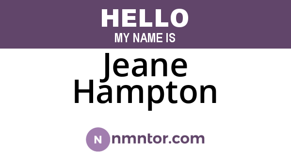 Jeane Hampton