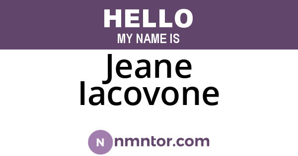 Jeane Iacovone