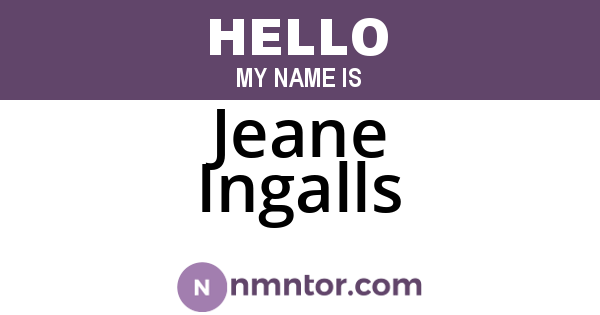 Jeane Ingalls
