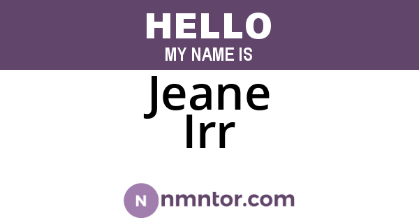 Jeane Irr