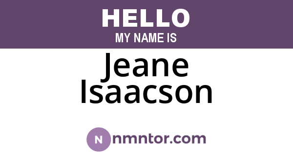 Jeane Isaacson