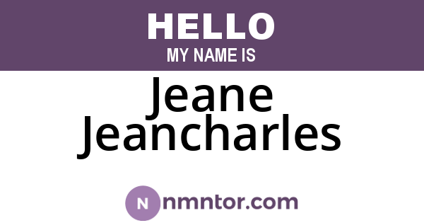 Jeane Jeancharles