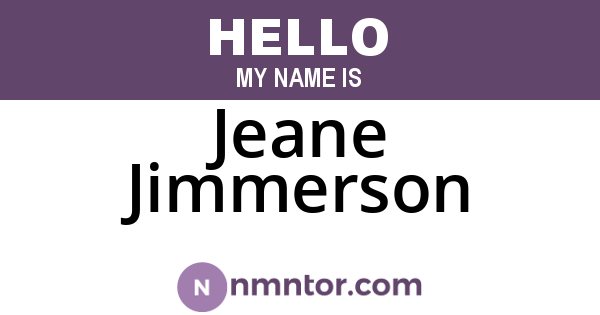 Jeane Jimmerson