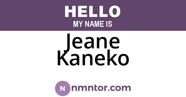 Jeane Kaneko