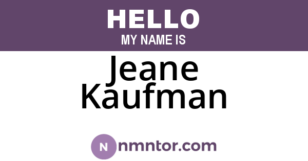 Jeane Kaufman