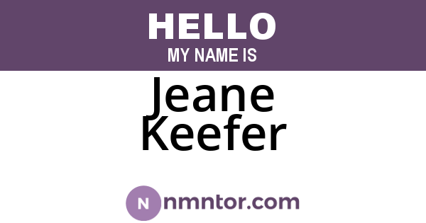 Jeane Keefer