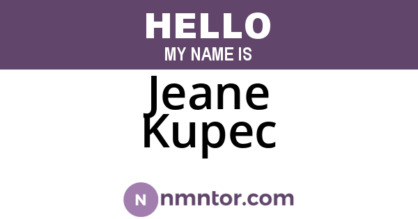 Jeane Kupec