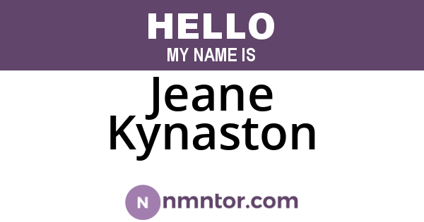 Jeane Kynaston