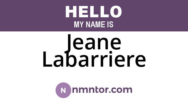 Jeane Labarriere