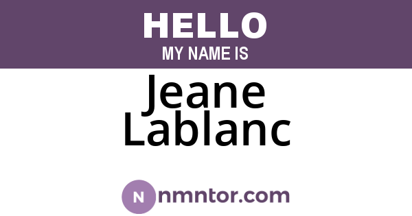 Jeane Lablanc