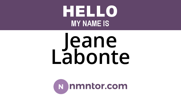 Jeane Labonte