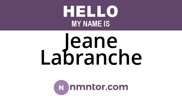 Jeane Labranche