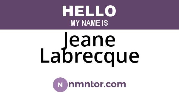 Jeane Labrecque