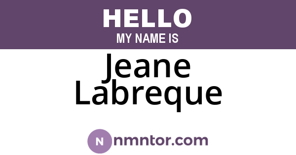 Jeane Labreque