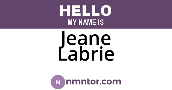 Jeane Labrie