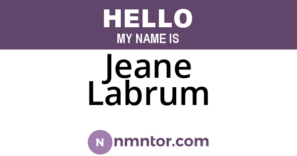 Jeane Labrum