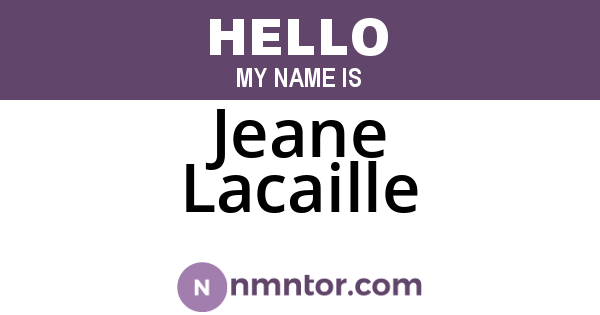 Jeane Lacaille