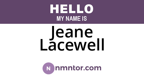 Jeane Lacewell