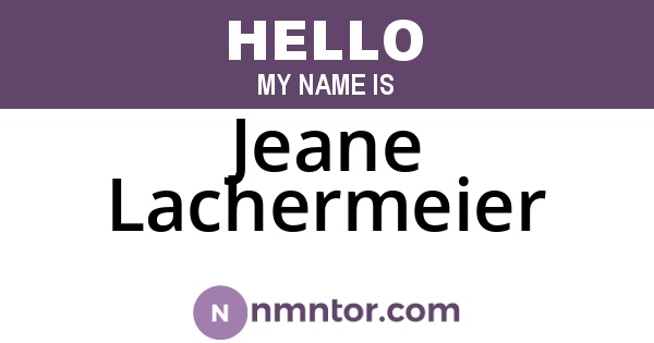 Jeane Lachermeier