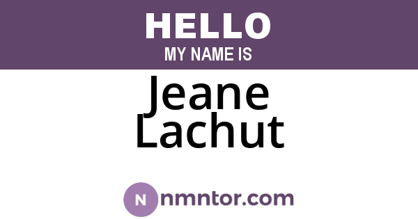 Jeane Lachut