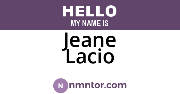 Jeane Lacio