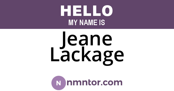 Jeane Lackage