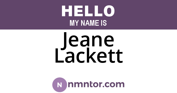 Jeane Lackett