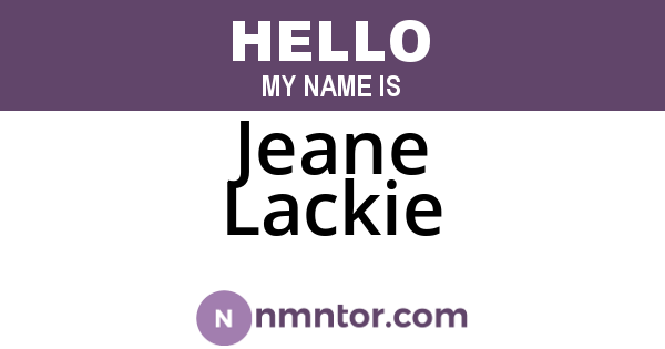 Jeane Lackie